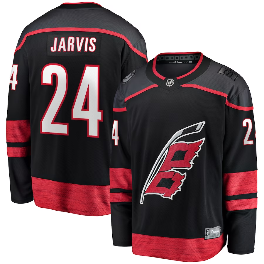 Men's Carolina Hurricanes Seth Jarvis #24 Black Jersey